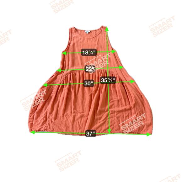 Orientique Naturally Australian Orange Asymmetrical Trapeze Linen Cotton M - Picture 7 of 7